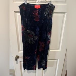 Emanuel Ungaro floral velvet pants size 14 vintage